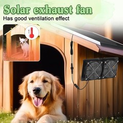 15W Solar Powered Exhaust Fan Kit Waterproof DC for Chicken Coop Shed Greenhouse