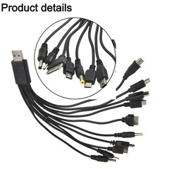 Portable and Efficient 10 in 1 USB Charger Compatible with Many Brands