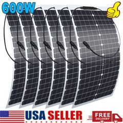 Flexible Solar Panel 150-600W 12V,Lightweight Bendable Mono Solar Pane Off-Grid