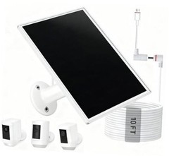 10W Solar Panel for Ring Camera/Outdoor Cameras, Solar Charger with USB-C & &