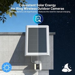 Solar Panel for Ring Camera, 1 Pack Solar Charger Compatible with Ring Stick …