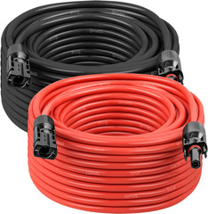 Solar Panel Extension Cable – 10AWG 50FT Solar Wire with Waterproof Male & Femal