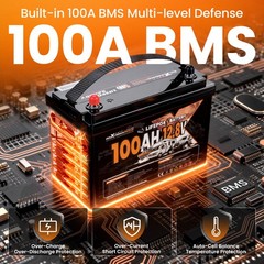 100Ah 12V Lithium Battery for Off Grid Solar Backup, Low Temp Cutoff BMS
