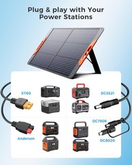 ZOUPW 100W Portable Solar Panel for Power Station,23.5% Efficiency Mono Folda…