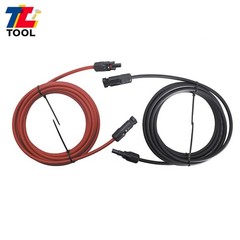 1Pair Black + Red 10AWG 15ft Solar Panel Extension Cable Wire Connector