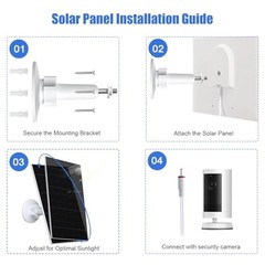 7W Solar Panel for Ring Camera, Stick Up and Spotlight Cam Series | USB 1 Pack5