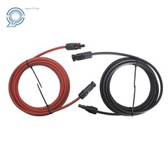 10 AWG Solar Panel Extension Cable Wire Connector 1 Pair 15ft Black + Red