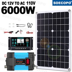 6000W Solar System DC12V to 110V/220V Off-Grid Inverter System 100A ControllerXz