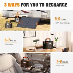 Portable Power Station 300W (Peak 600W), 230.88Wh Solar Generator with 60W US…