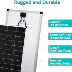 AeternaSol 100W Solar Panel N-Type Mono Battery Power 18V PV For Roof Home RV