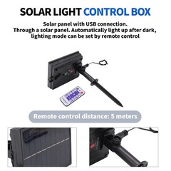 Solar Battery Box Kit Pack Powered Lithium Panel Light with Remote Control4895