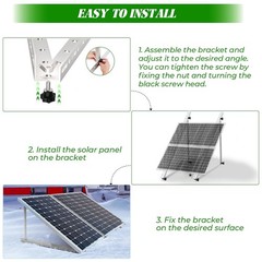 2Pair 46.5IN Solar Panel RV Tilt Mount Brackets Rooftop Surface Adjustable Frame