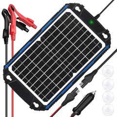 12W Waterproof Solar Battery Charger & Maintainer, MPPT Charge Controller, 12V T