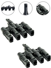 1 Pair Solar Panels Cable 4 To 1 T Branch Connector Fuse Holder Splitter Coupler