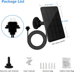 4W Solar Panel for Blink Outdoor 4 Camera, USB-C, Waterproof, 13.12Ft Cable