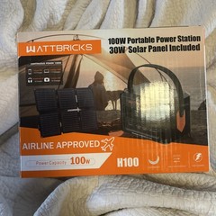 Wattbricks 100Watt Portable Power Station & 30Watt Portable Solar Panel Included