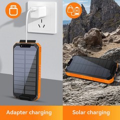 Yelomin Solar Power Bank, 49800mAh Portable Charger with Built-In 3 Charging Cab