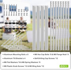 2 Sets (4 Pack) 45inch Adjustable Solar Panel Tilt Mount Brackets with Foldable