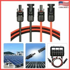 Solar Panel Wire 12AWG Gauge Black & Red Extension Cable Kits with F/M Connector