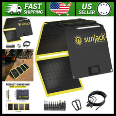 60W Foldable Waterproof Monocrystalline Solar Panel USB-C USB-A Camping