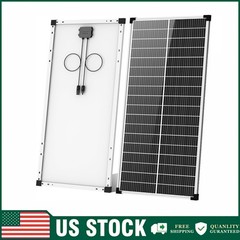 100W Solar Panel Battery Mono N-Type 18V 18BB PV Off-Grid RV Home Roof Boat US