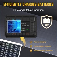 25W 12V Solar Panel Kit – Battery Charger Trickle Maintainer, Adjustable Mount,