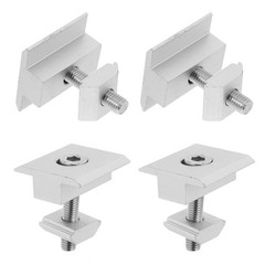 4Pcs Aluminum Alloy Solar Panel Mounting Mid Clamps Silver Reusable