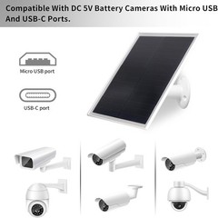 Panel Solar Para Camara De Seguridad Cargador Solar Portatil Con Puerto a Tipo C