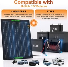 Waterproof 30W 12V Solar Battery Charger & Maintainer PRO, Built-In Ultrasmart M
