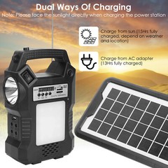 Portable Solar Panel Generator Station Kit Power Bank Outlet Camping Emergency