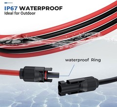 20ft 30ft 10AWG Solar Panel Extension Cable Flexible Wire Connectors 1Black+1Red