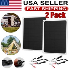 Trickle Charger 22W Solar Panel Kit 12V Battery Charger Maintainer Boat RV Car