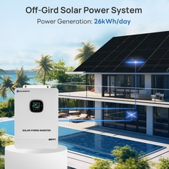 6560W Solar Panel Kit 12KW 48Vdc-120V/240Vac Output+ MPPT &Lithium Battery