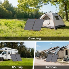 MHPOWOS Portable 100W 200W ETFE Solar Panel Charger with Kickstand RV Camping