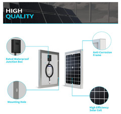 5W-Solar-Battery-Trickle-Charger-Maintainer 12V-Solar-Panel -Charger Waterproof
