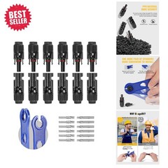 Complete 12PCS Solar Connector Kit – 10AWG, Weatherproof Male/Female Connectors