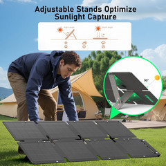 Portable Solar Panel 60W, Monocrystalline 24.8% High Efficiency Foldable Solar P