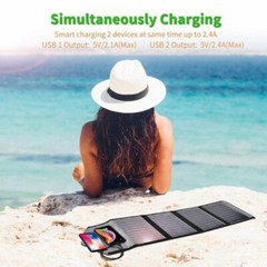 Premium 22W IPX4 Waterproof HIGH EFFICIENCY Folding Solar Panel Camping Charger