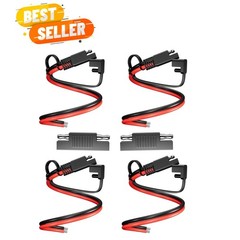 4 Pack SAE Extension Cable, 14Awg 30Cm Automotive Dc Power Extension for Sola…