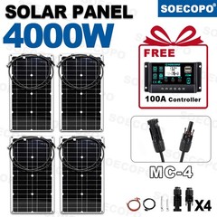 4 x 40W High-Efficiency PV Panels+30A-100A Intelligent Controller for RV/Outdoor