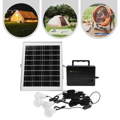Portable Station Solar Panel Power Inverter Electric Generator Set +4 LED Light