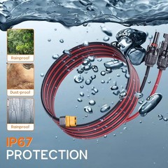 12awg 10ft Solar Cable Xt60 Charge Extension Cable with Free 10-in-1 Solar