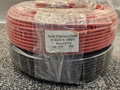 (QTY 2) H1Z2Z2-K: 10 AWG Solar Extension Cable 6mm² 61m Black & Red