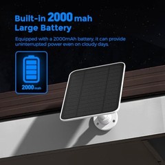 Solar Panel for Google Nest Cam (Battery) – Built-in 2000mAh Battery for