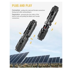 100PCS Solar Panel Connectors IP67 Waterproof Male/Female 50 Pairs + 2 Spanners
