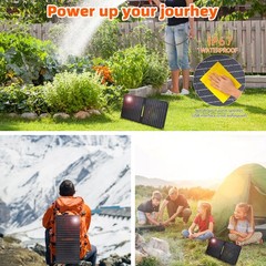 15W 5V Portable Foldable Solar Panel IP67 Waterproof USB And Type-C BZDN