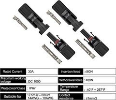 24/12PCS Solar Panel Wire Connectors Crimper PV Crimping Pliers Cable Terminals