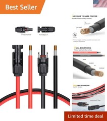 20FT 10AWG Solar Extension Cable – Durable Pure Copper, Male/Female Connectors