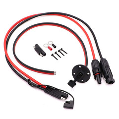 2ft/60cm Solar Conector to SAE Adapter 10AWG Cable + 2ft/60cm 10 AWG Solar Weath
