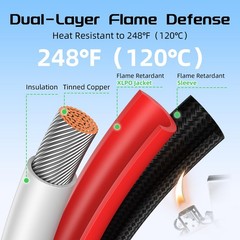 10AWG 20FT Twin Wire Solar Panel Extension Cable, 10 Gauge PV Wire with IP68 …